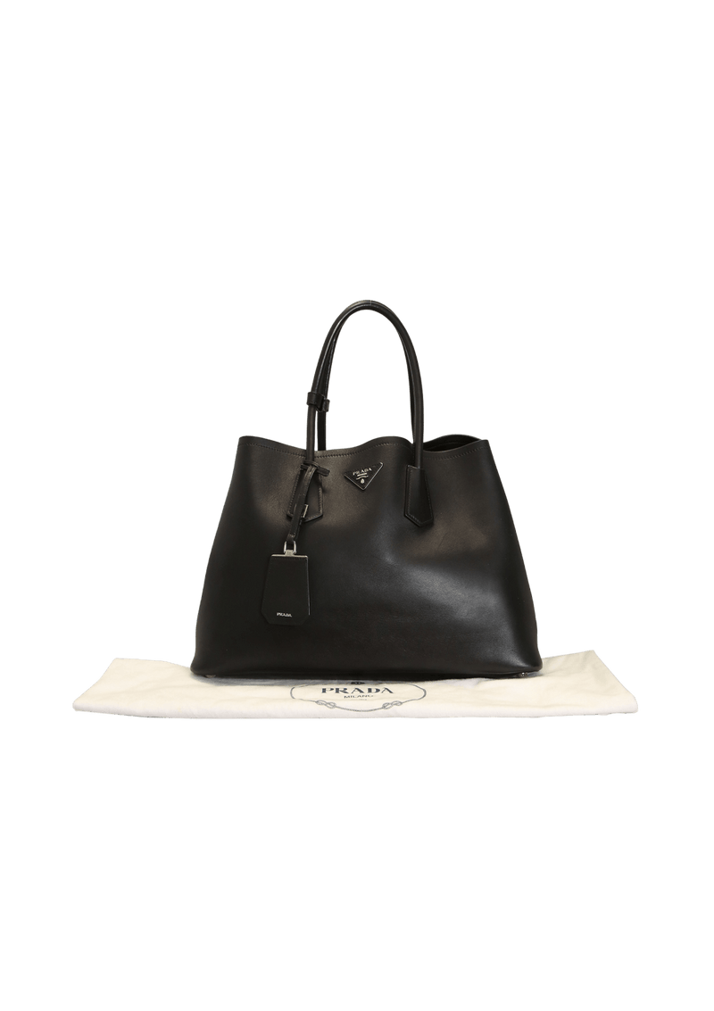 CITY CALF CUIR DOUBLE TOTE