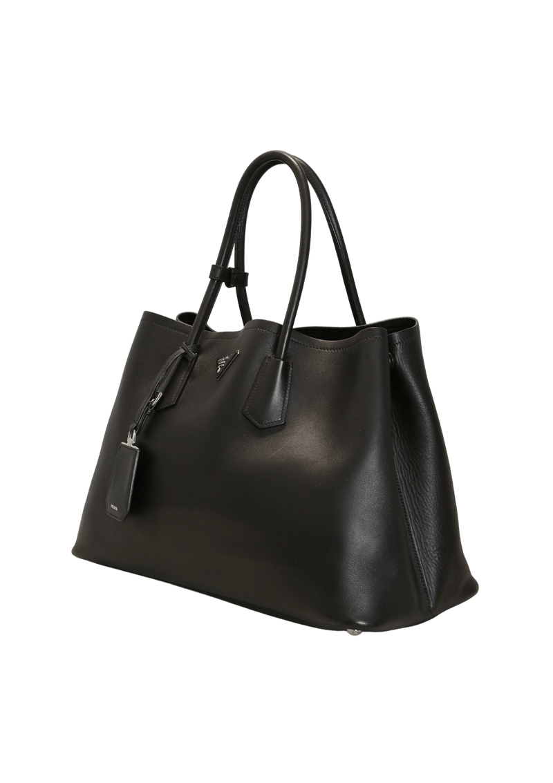 CITY CALF CUIR DOUBLE TOTE