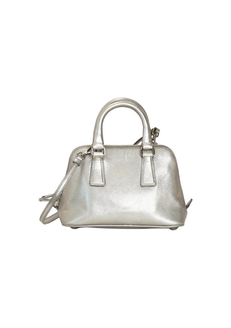 Prada Saffiano Lux Mini Promenade Bag in Metallic