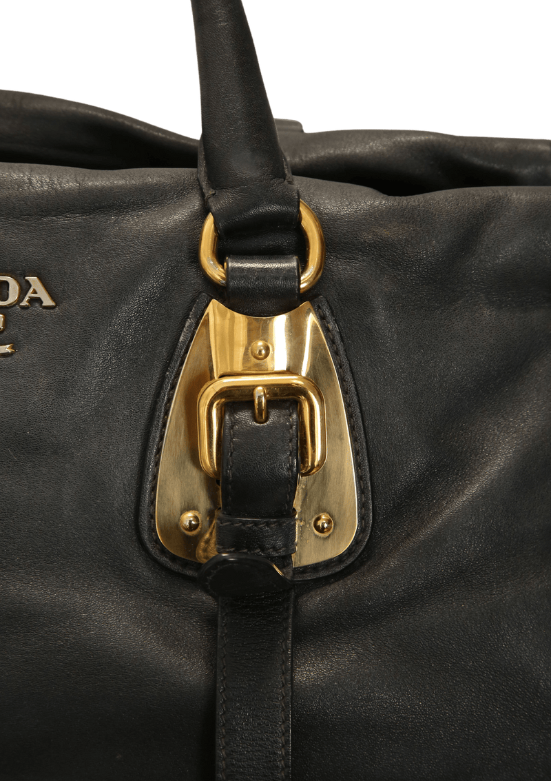 BOLSA PRADA PATTINA GLACE CALF FLAP CHAIN BAG PRETO ORIGINAL – Gringa