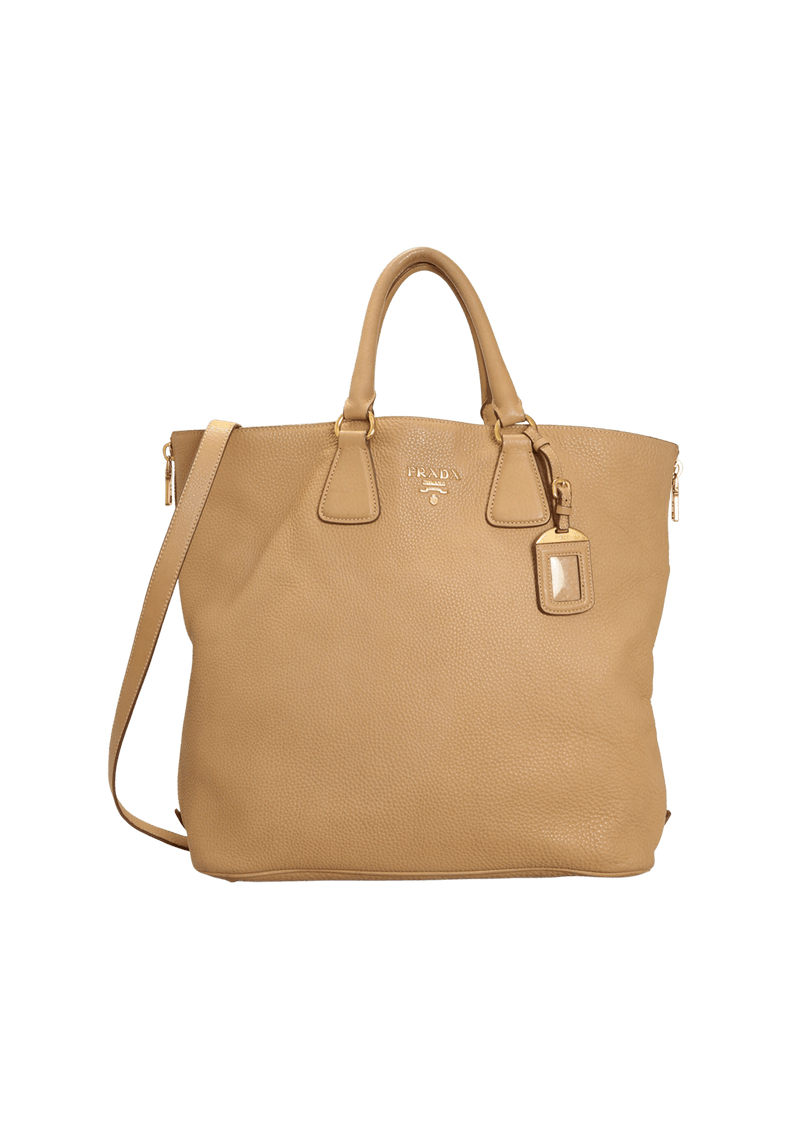 VITELLO DAINO SIDE ZIP SHOPPING TOTE