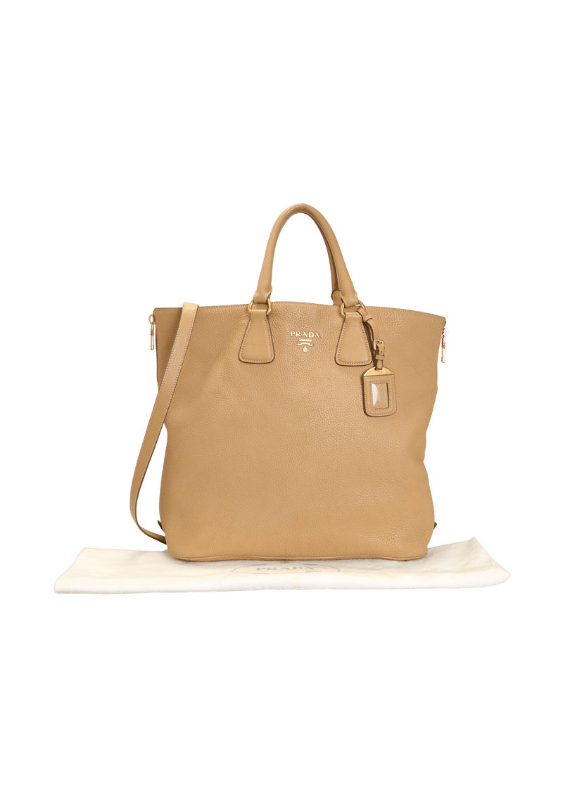 VITELLO DAINO SIDE ZIP SHOPPING TOTE