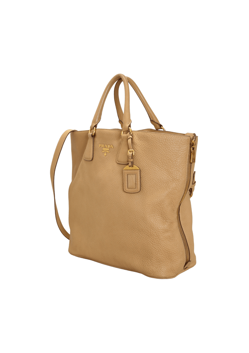 VITELLO DAINO SIDE ZIP SHOPPING TOTE