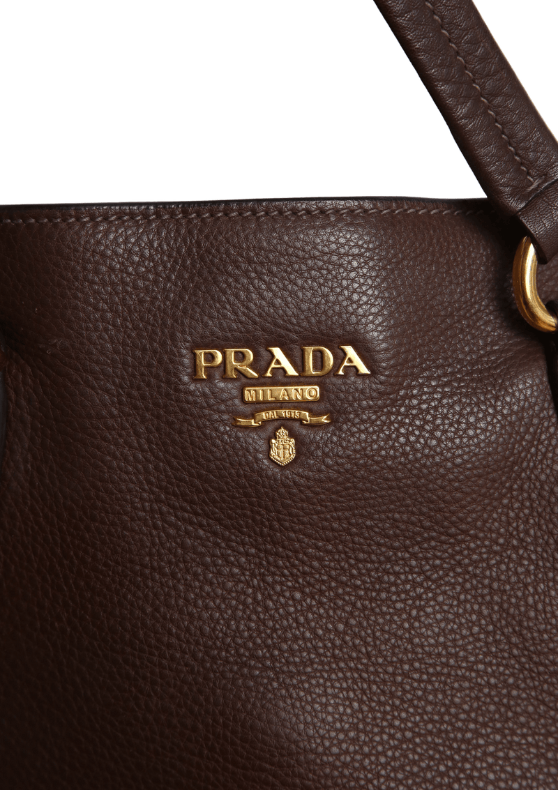 Prada daino side shop zip leather shopper