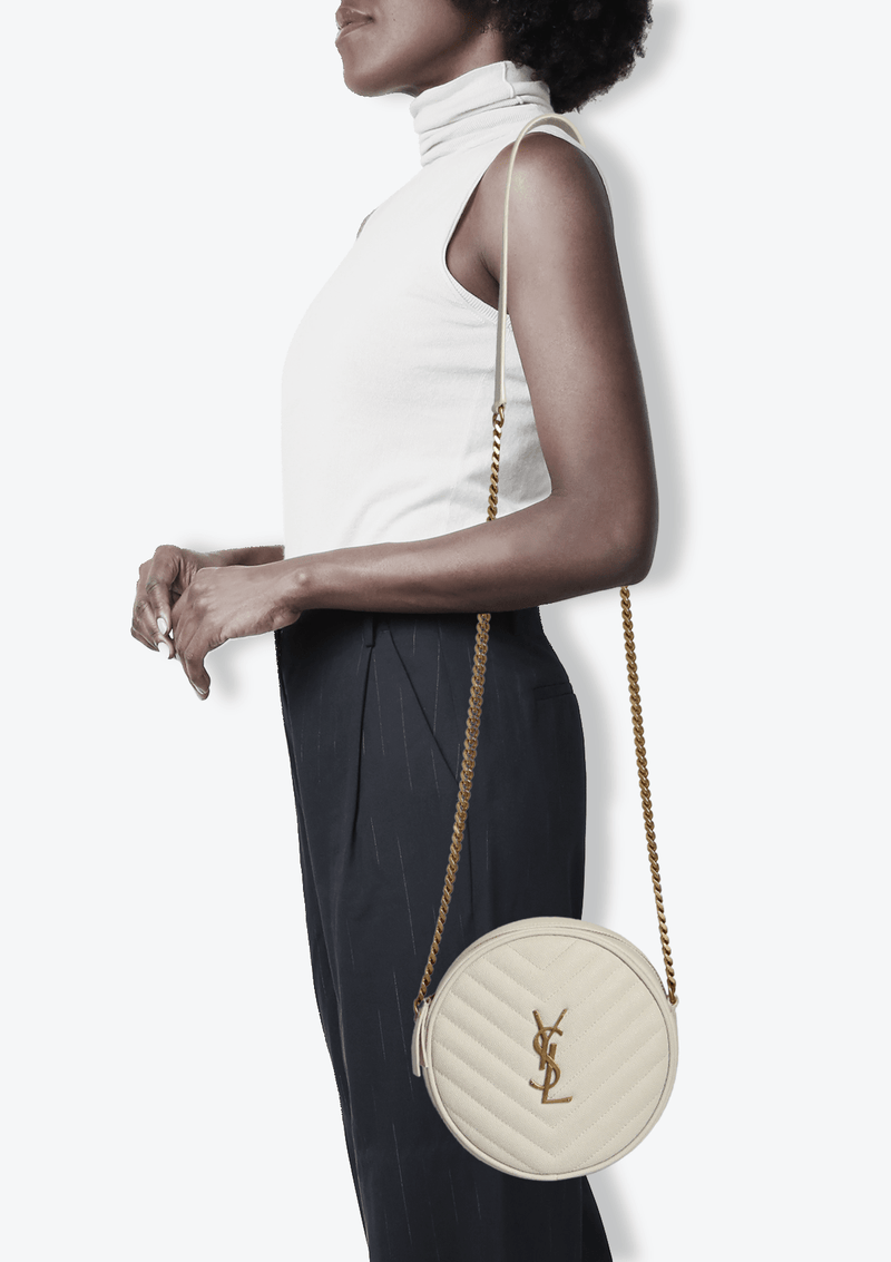 VINYLE ROUND CROSSBODY BAG