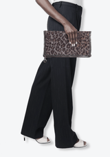 LEOPARD FALABELLA FOLD-OVER CLUTCH