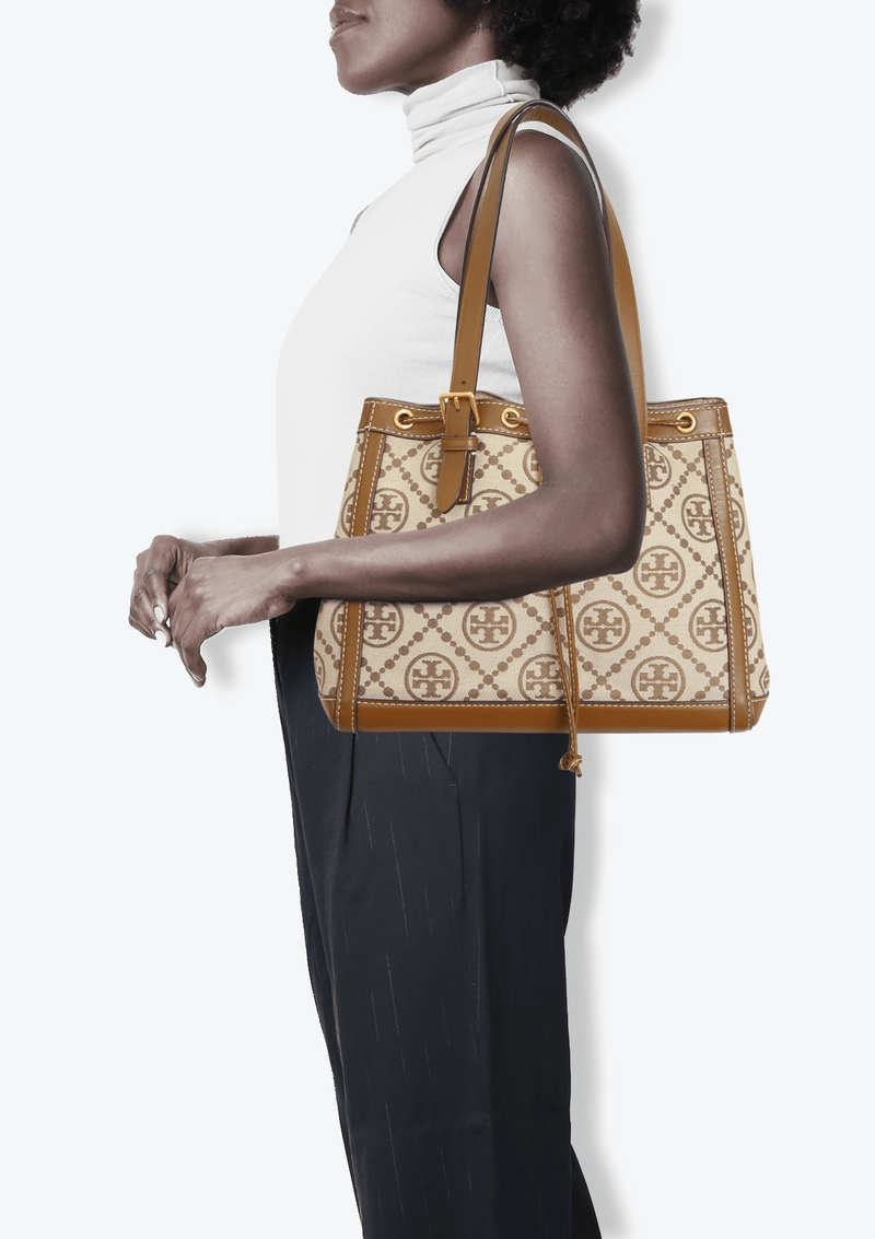 SMALL T MONOGRAM JACQUARD TOTE BAG