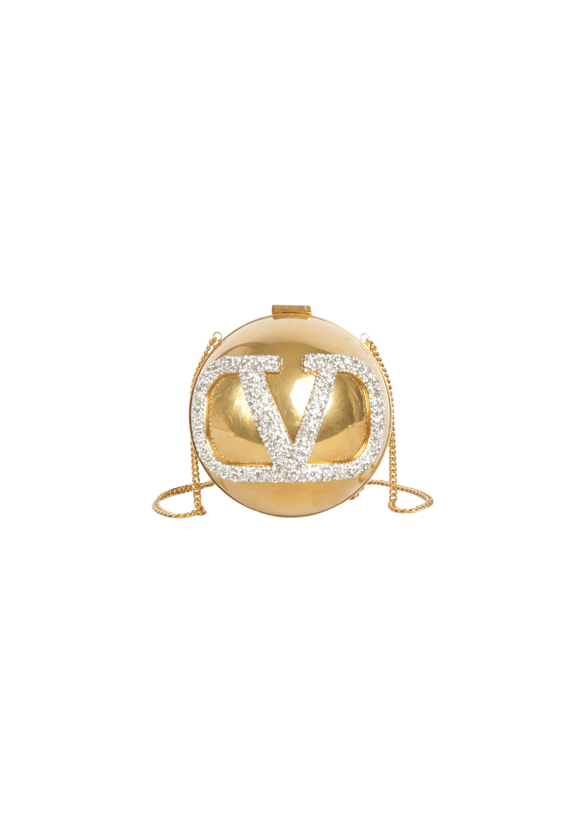 BOLSAS VALENTINO VLOGO SIGNATURE METAL AND RHINESTONE MINAUDIÈRE