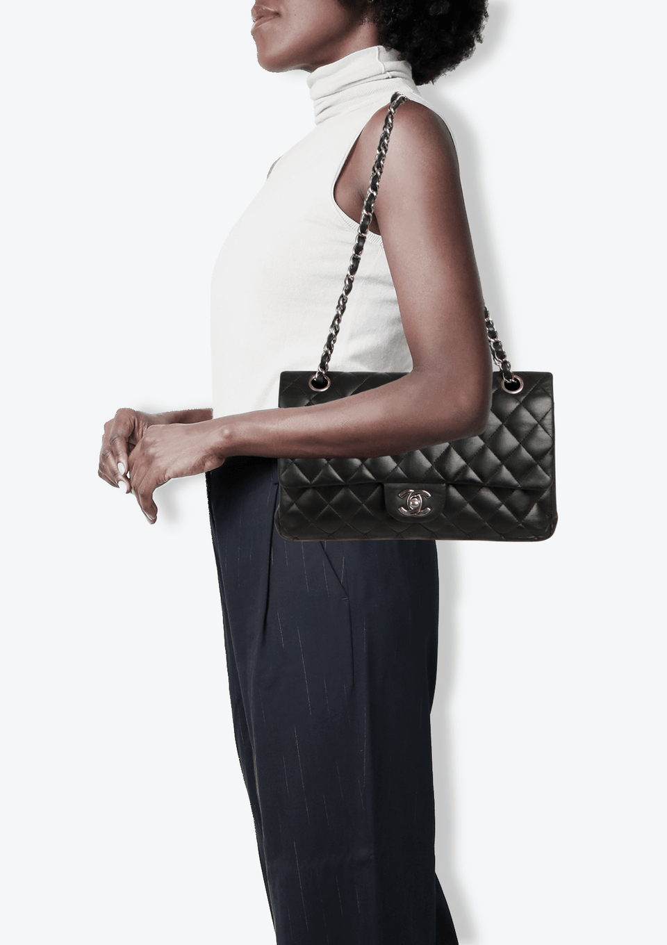 MEDIUM CLASSIC DOUBLE FLAP BAG LAMBSKIN