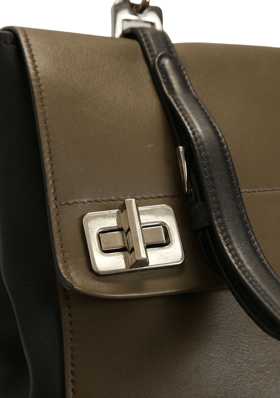 CITY CALF DOUBLE TURN-LOCK BAG