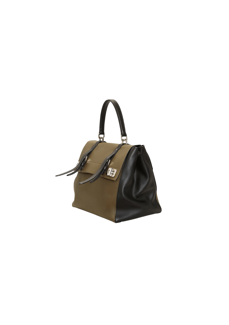 CITY CALF DOUBLE TURN-LOCK BAG