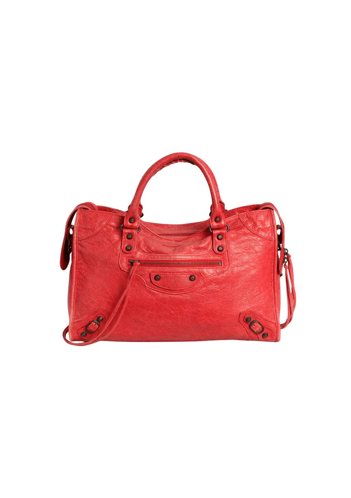 BOLSA BALENCIAGA MOTOCROSS CLASSIC CITY VERMELHO ORIGINAL – Gringa