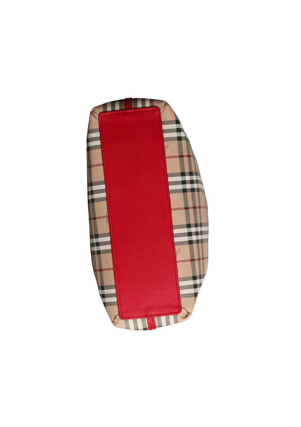 MEDIUM HAYMARKET CHECK AND POPPY RED REVERSE TOTE