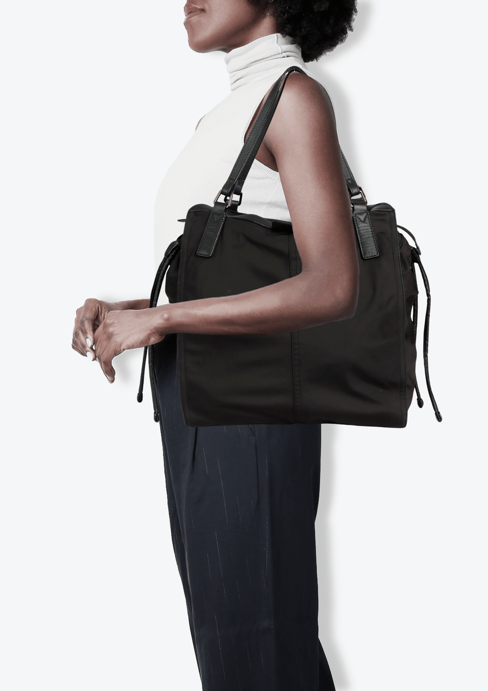 NYLON HOUSE CHECK BUCKLEIGH TOTE