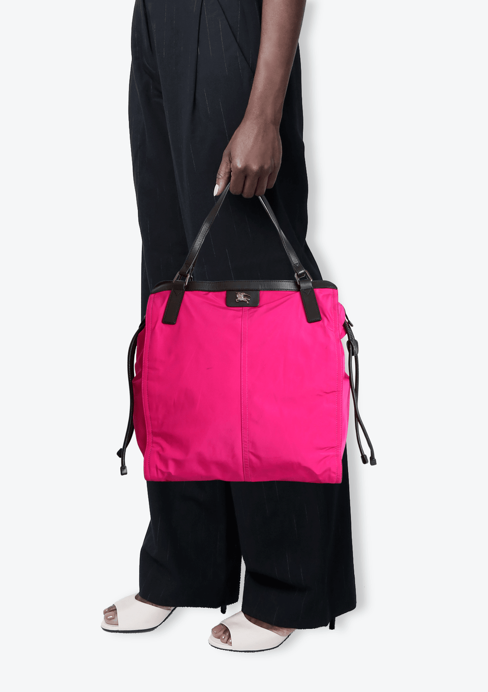 NYLON HOUSE CHECK BUCKLEIGH TOTE