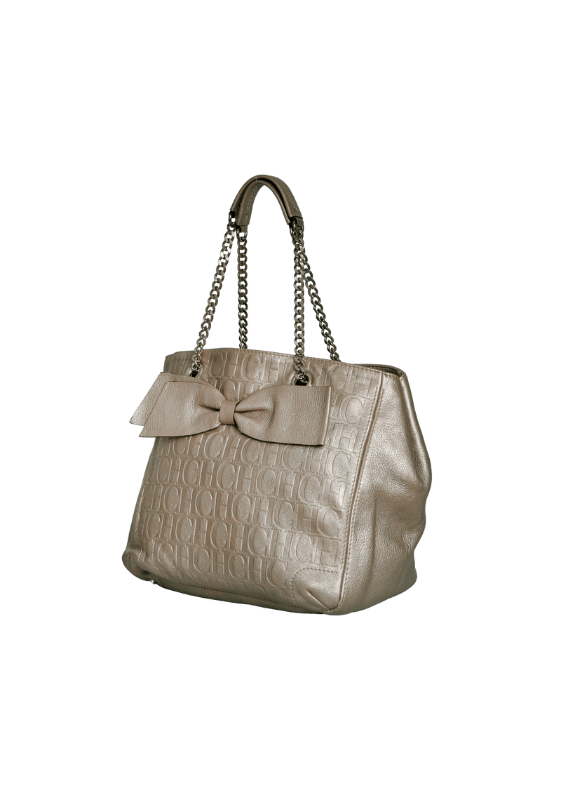 LEATHER BOW TOTE