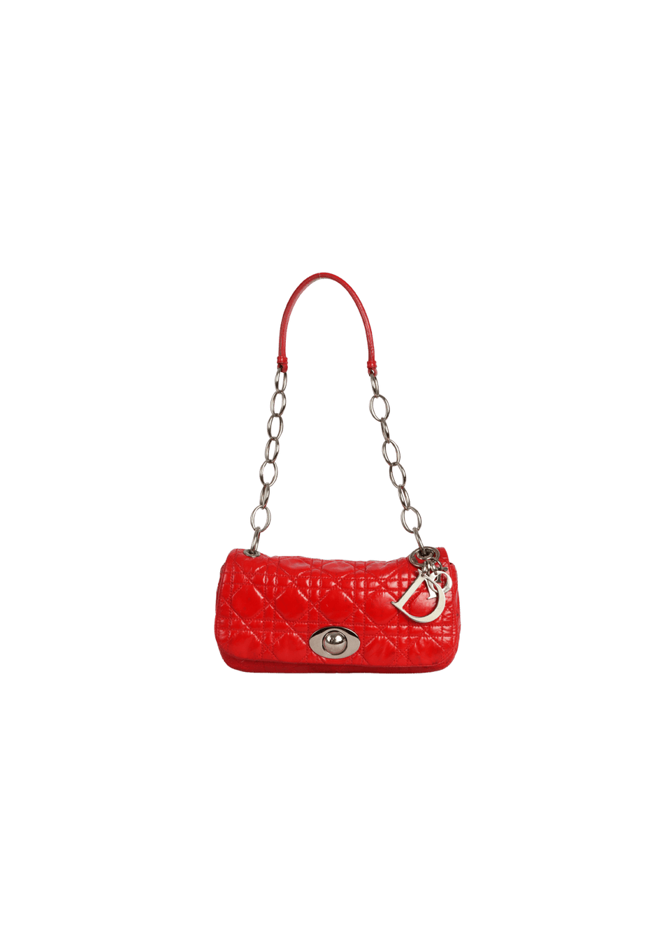 BOLSA CHRISTIAN DIOR CANNAGE RENDEZVOUS FLAP BAG VERMELHO ORIGINAL