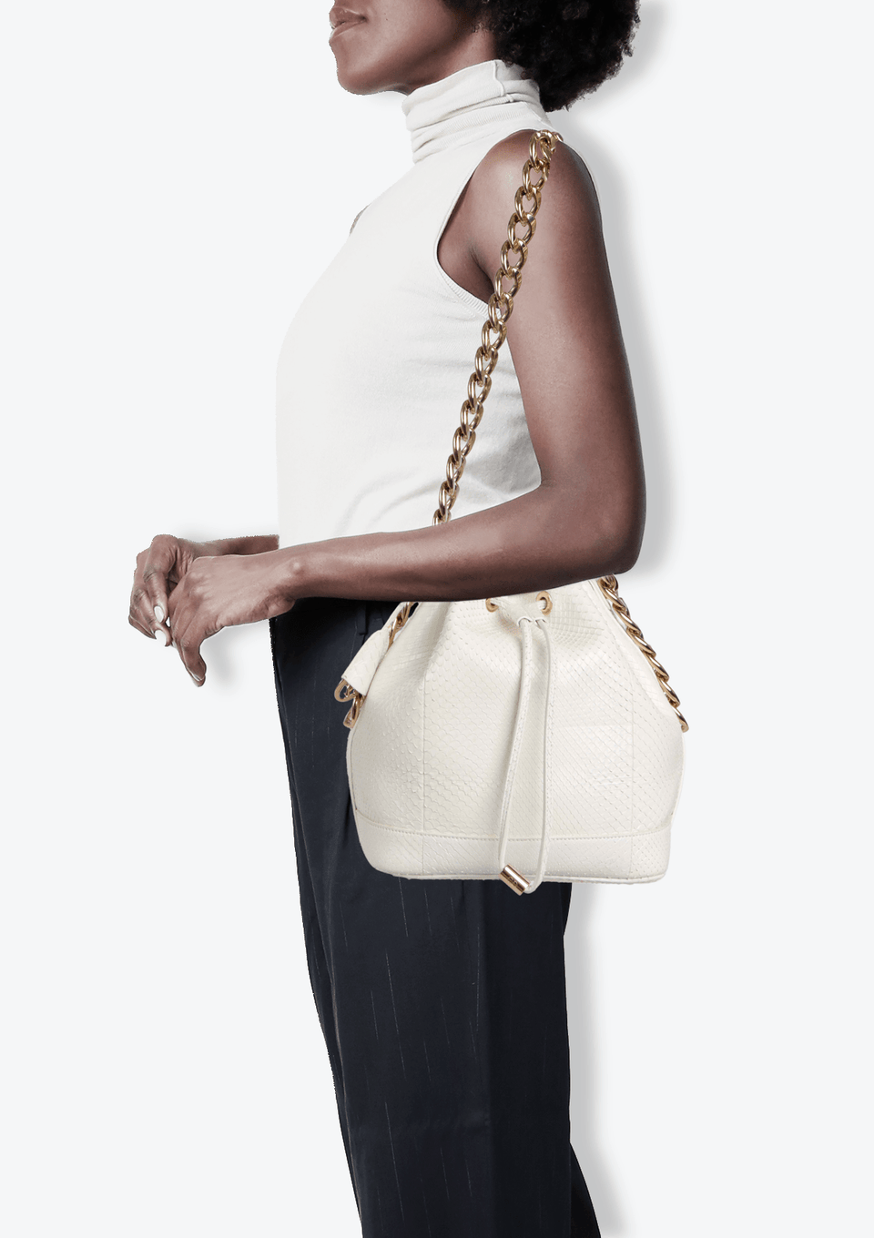 PYTHON SMALL BUBBLE BUCKET BAG