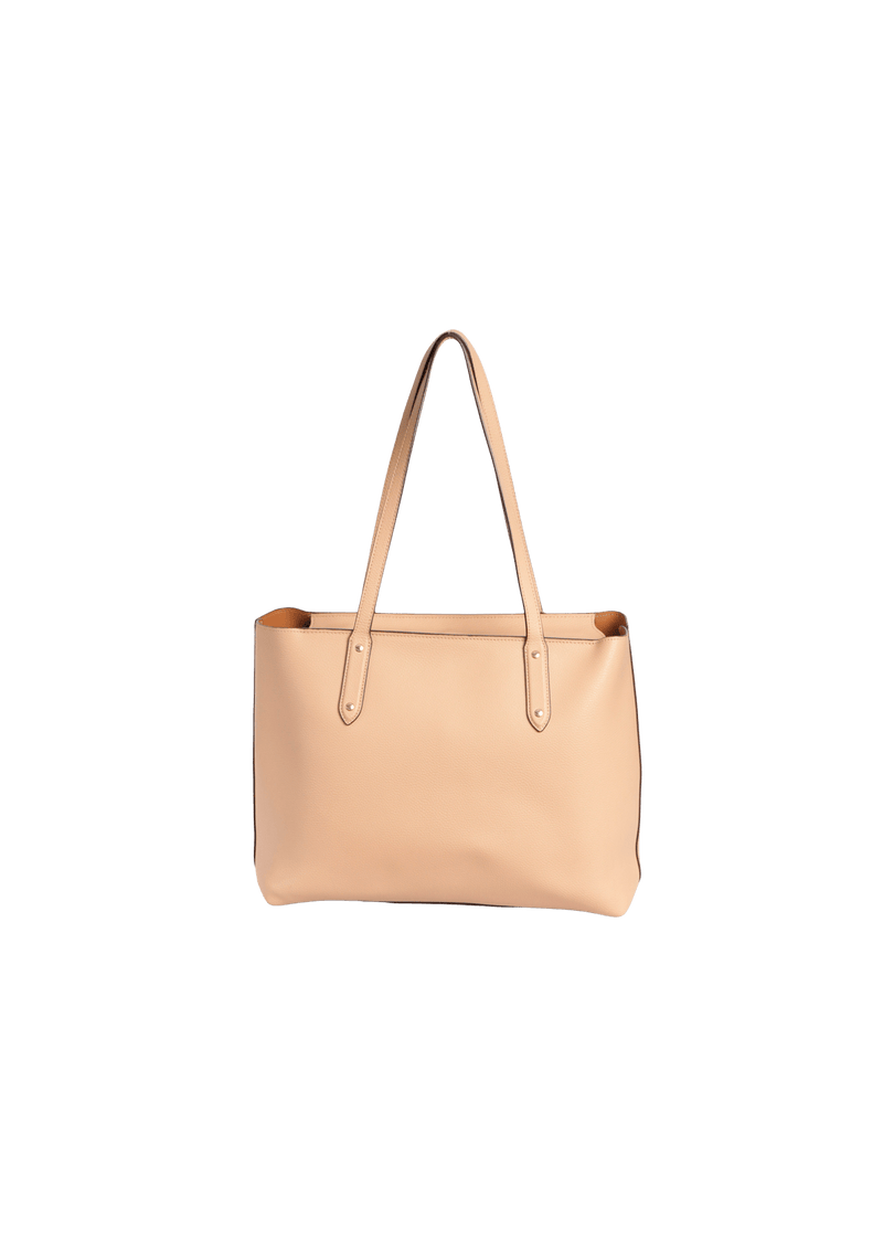 GRAINED LEATHER OPEN TOTE