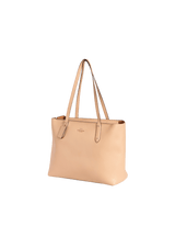 GRAINED LEATHER OPEN TOTE