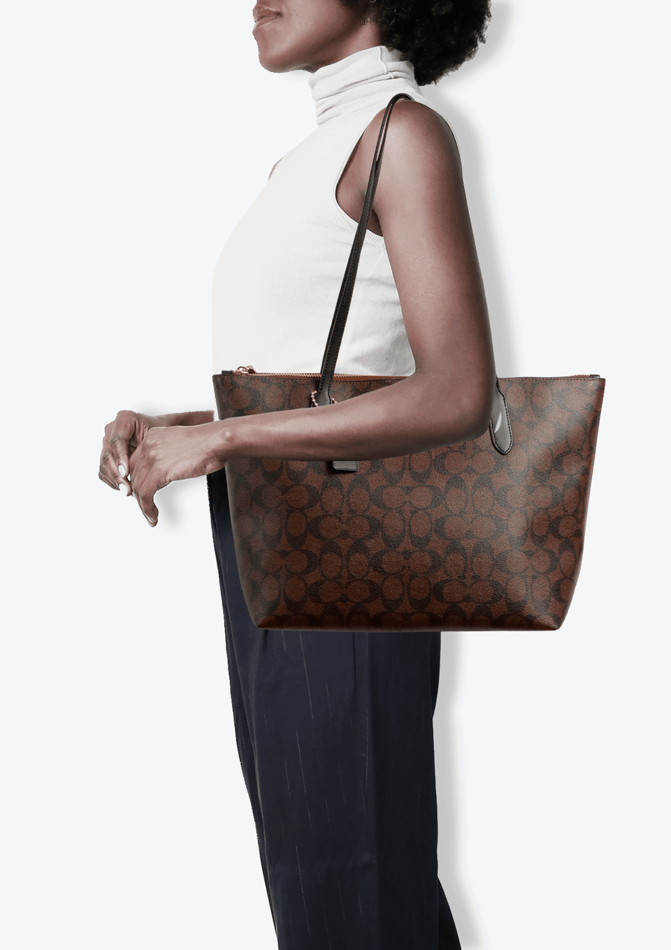 ZIP TOP SIGNATURE TOTE BAG