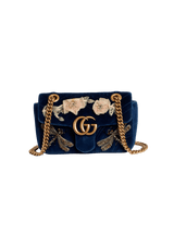 GG MARMONT EMBROIDERED VELVET MINI