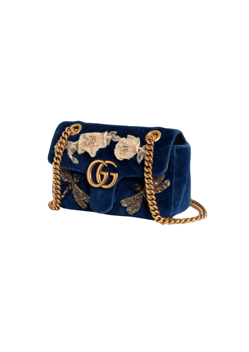 Gg marmont embroidered shop velvet mini bag