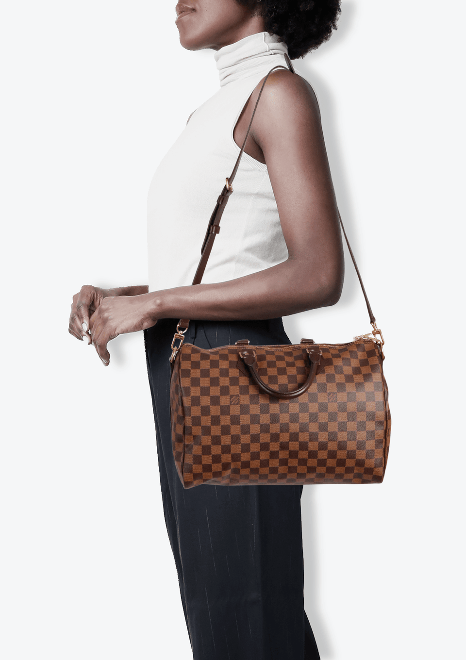 DAMIER ÉBÈNE SPEEDY 35 BANDOULIÈRE