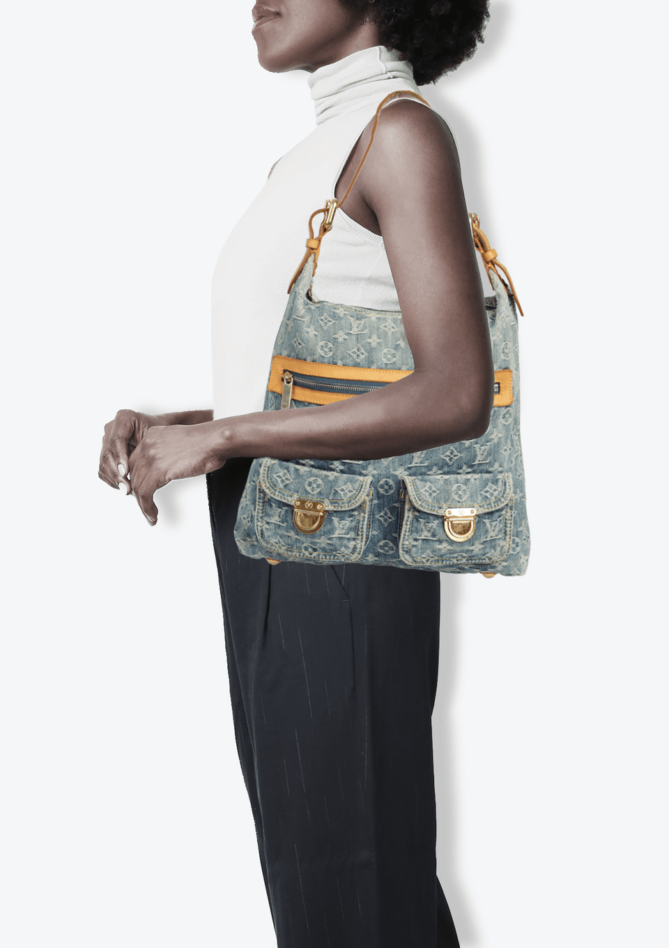 MONOGRAM DENIM BAGGY GM