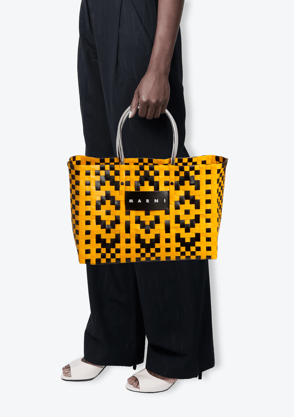 BOLSA MARNI WOVEN PLASTIC TOTE AMARELO ORIGINAL – Gringa