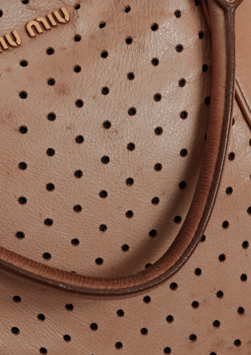 LEATHER PERFORATED SATCHEL BAG
