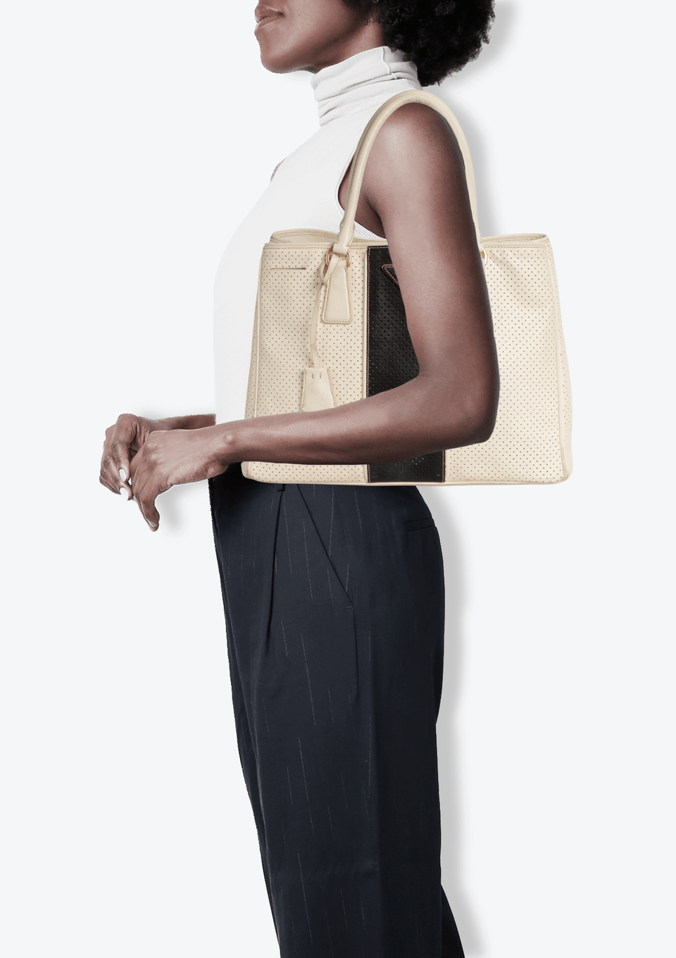 GALLERIA BICOLOR PERFORATED TOTE