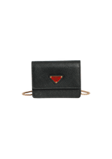 SAFFIANO CARD CASE ON CHAIN