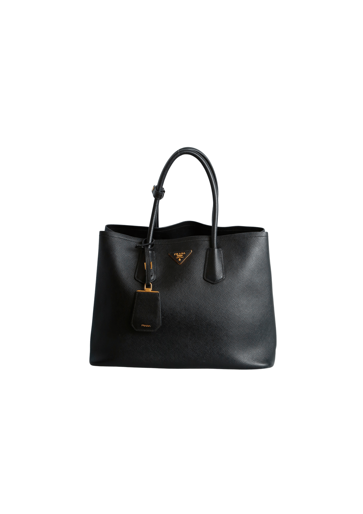 BOLSA PRADA SAFFIANO CUIR DOUBLE TOTE PRETO ORIGINAL – Gringa