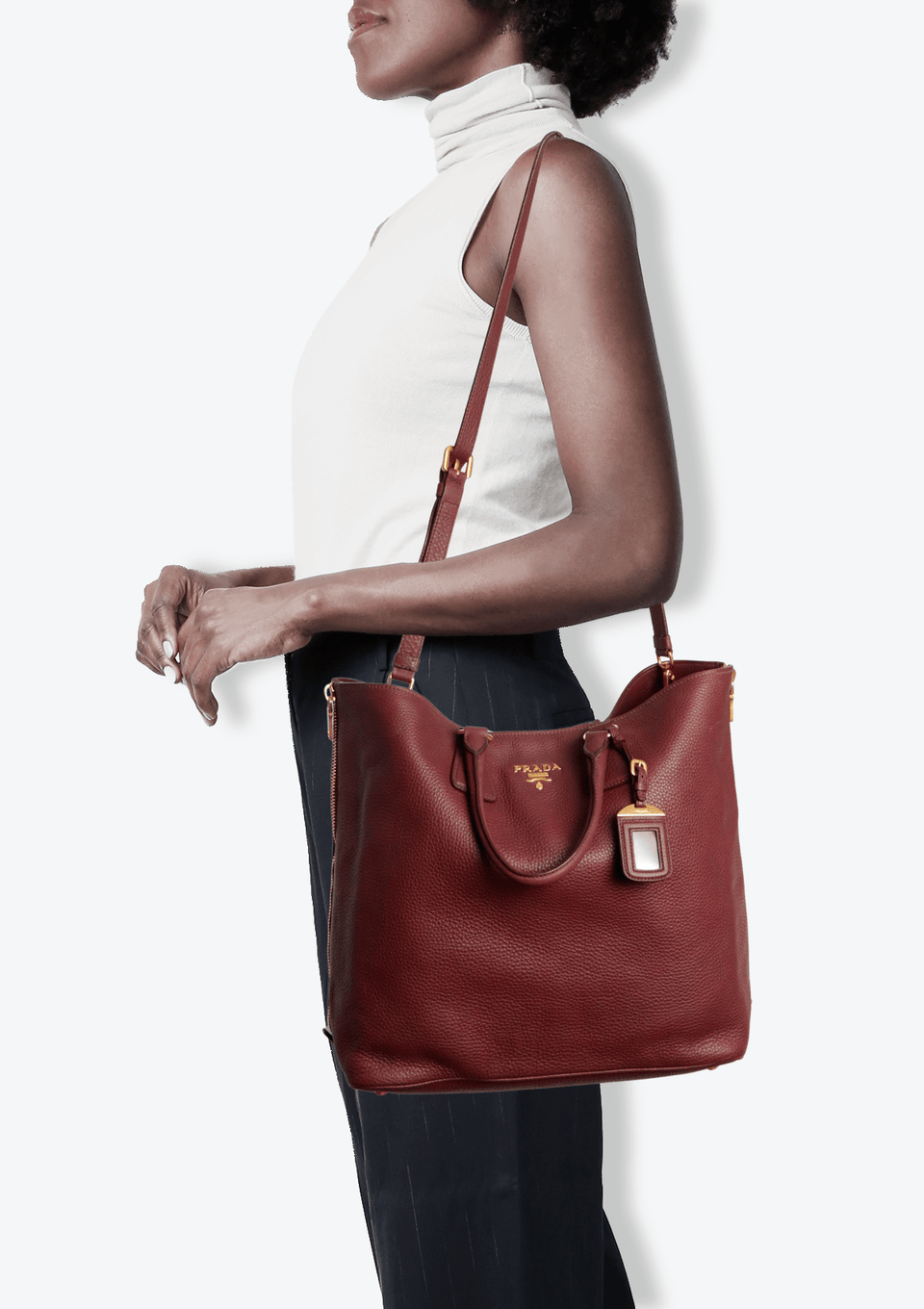 VITELLO DAINO SIDE ZIP SHOPPING TOTE