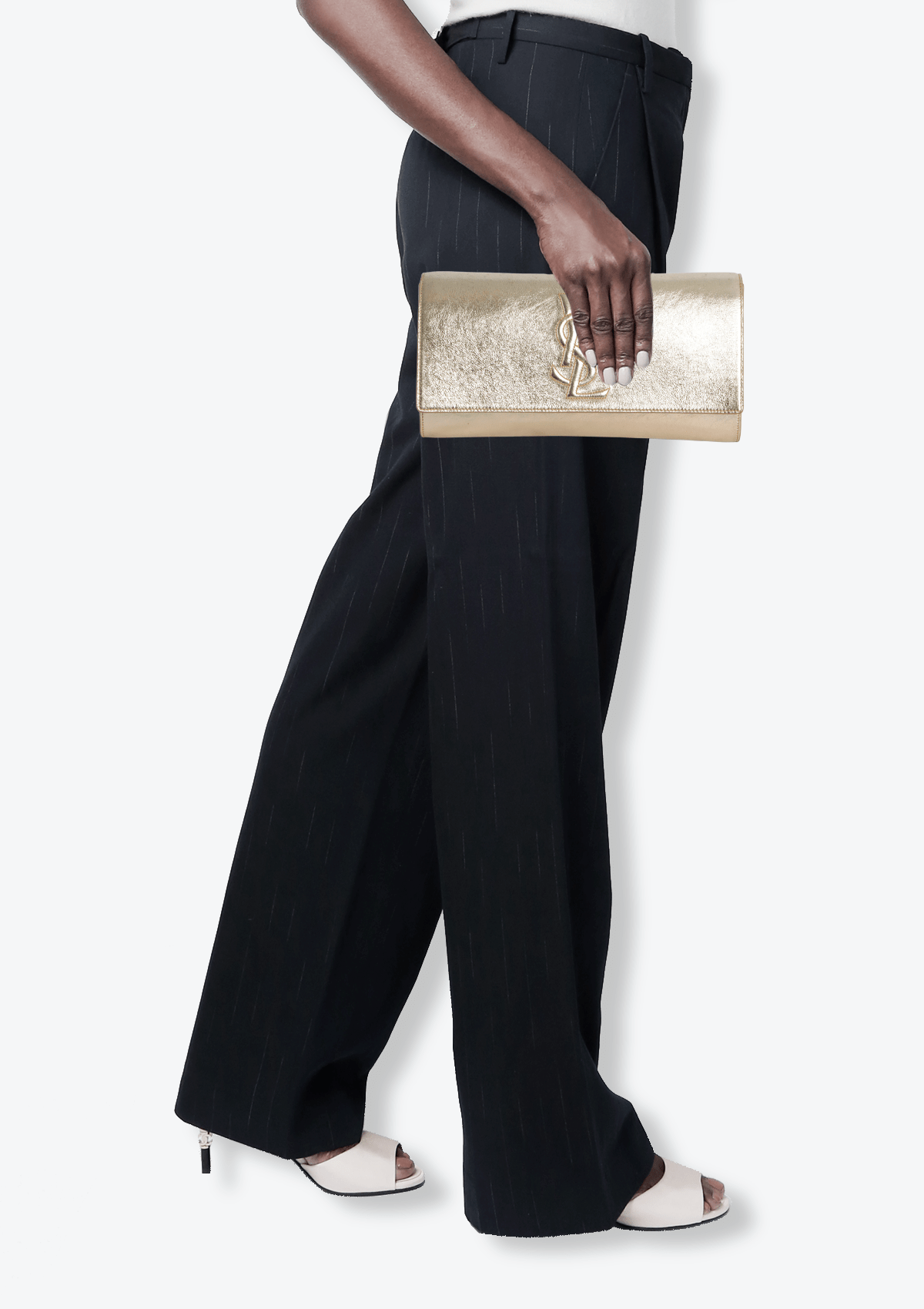 BOLSA SAINT LAURENT BELLE DE JOUR CLUTCH DOURADO ORIGINAL Gringa