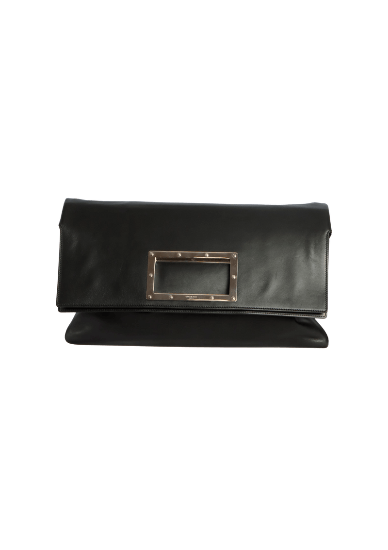 LEATHER FOLD-OVER CLUTCH