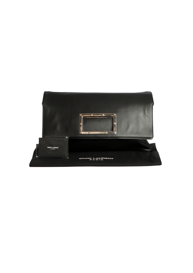 LEATHER FOLD-OVER CLUTCH