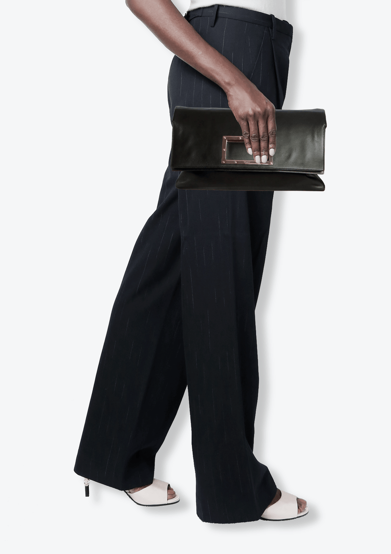 LEATHER FOLD-OVER CLUTCH