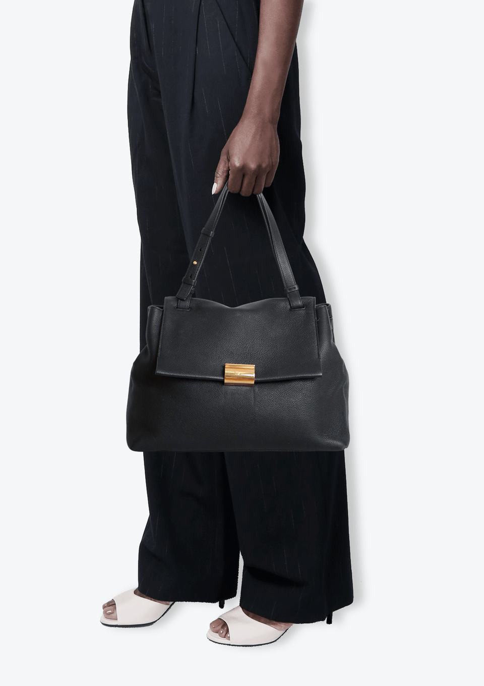 BOLSA SALVATORE FERRAGAMO GINGER TOP HANDLE BAG PRETO ORIGINAL