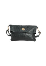 LEATHER FOLD-OVER SHOULDER BAG