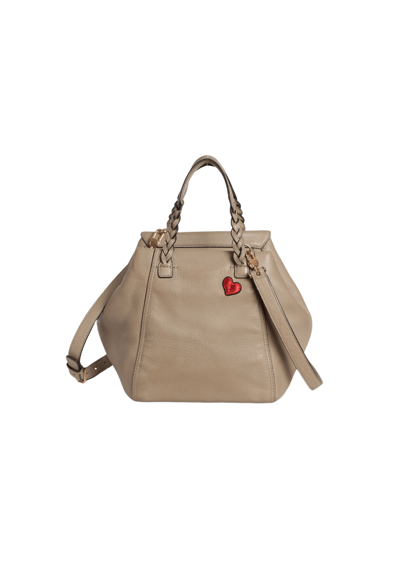 PEACE AND LOVE LEATHER SATCHEL