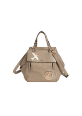 PEACE AND LOVE LEATHER SATCHEL
