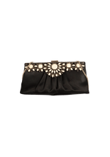 EMBROIDERED SATIN CLUTCH