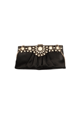 EMBROIDERED SATIN CLUTCH