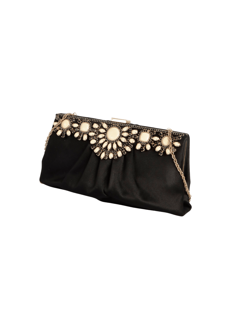 EMBROIDERED SATIN CLUTCH