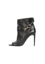 LEATHER OPEN TOE BOOTS 38