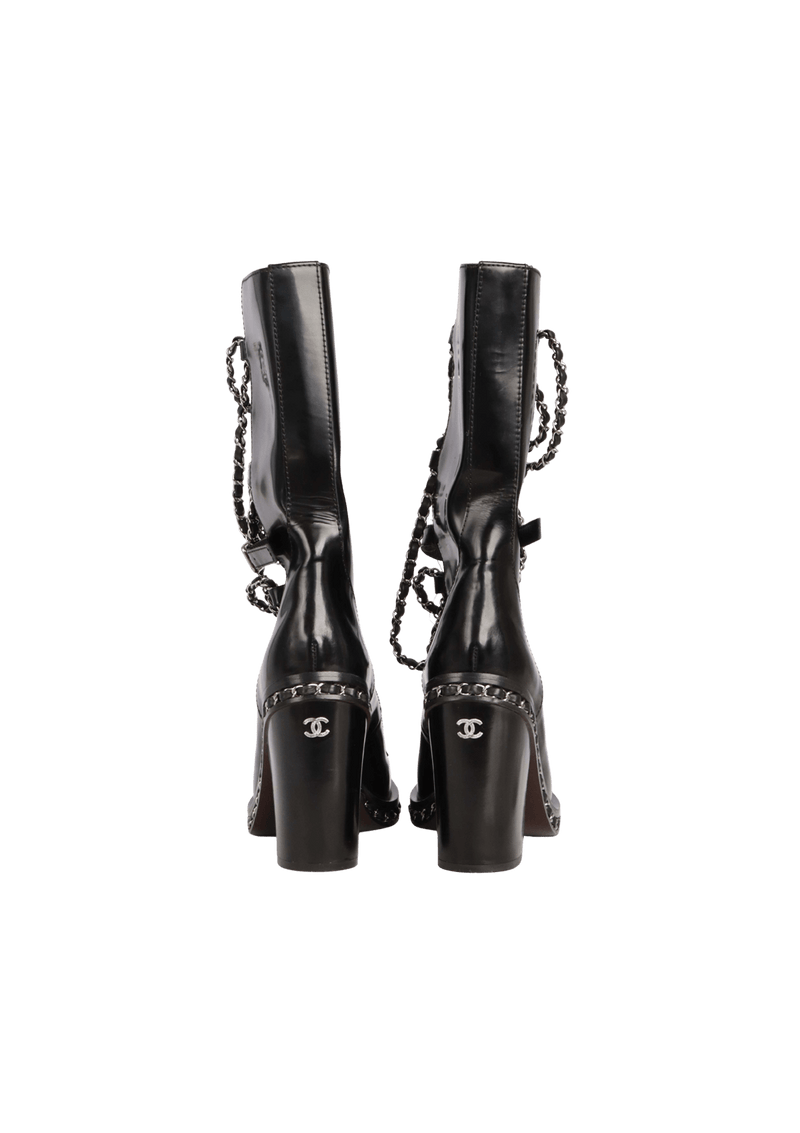 CHAIN LINK OBSESSION COMBAT BOOTS 38