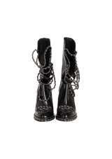 CHAIN LINK OBSESSION COMBAT BOOTS 38