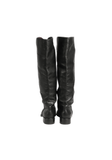 CHANEL CC RIDING KNEE HIGH BOOTS  39.5